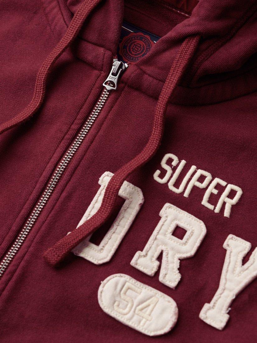 Product image 5 of 6, which shows Superdry Vintage Athletic Zip Hoodie, Rich Burgundy, L
