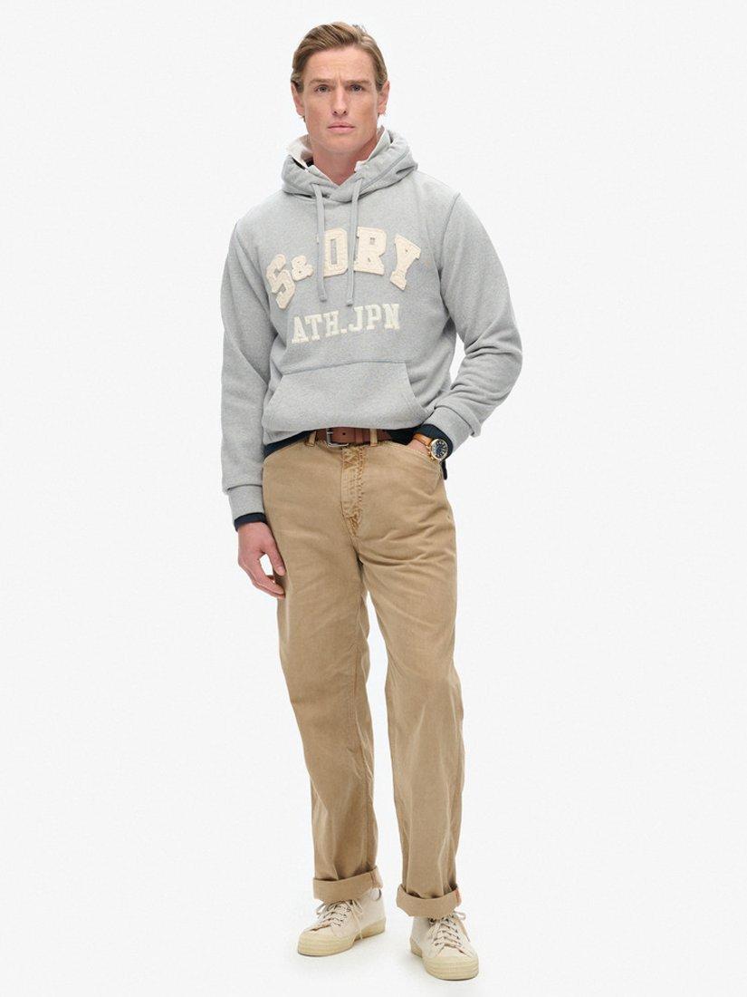 Product image 3 of 5, which shows Superdry Vintage Athletic Hoodie, Light Grey Marl, L