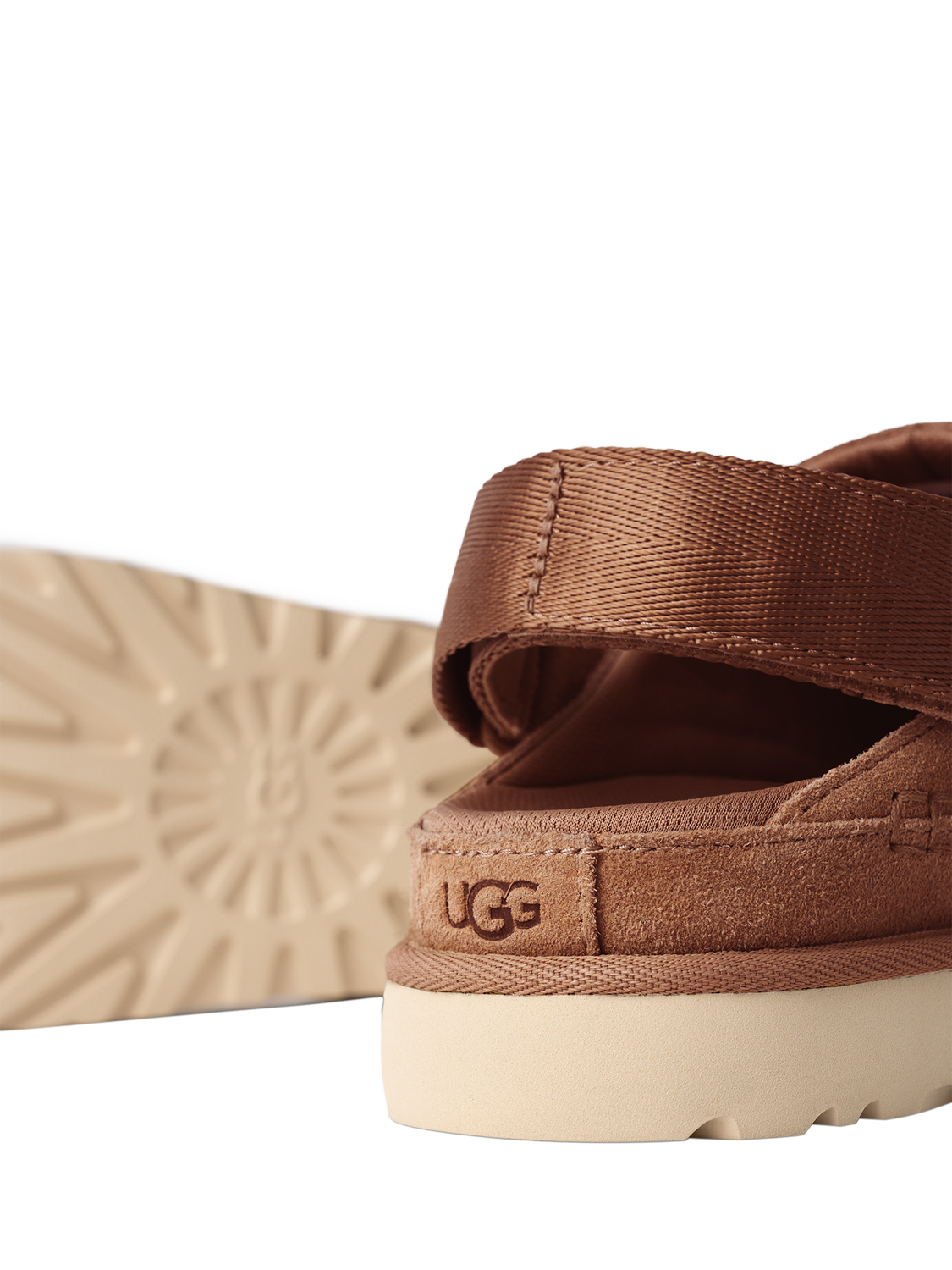 UGG Goldenstar Suede Clog Sandals, Chestnut, 4