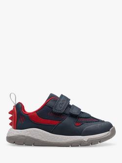Clarks Kids' Steggy Tail Leather Trainers, Navy, Navy