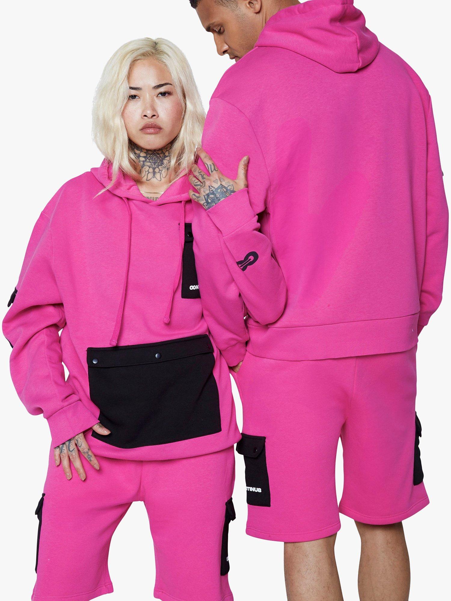 Hype Continu8 Cotton Blend Boxy Fit Hoodie, Pink