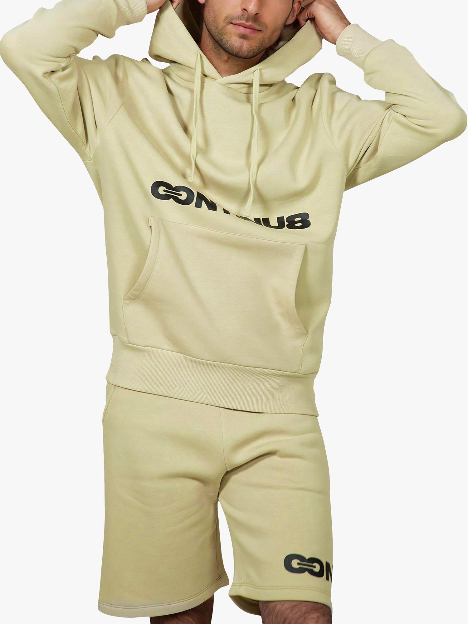 Hype Continu8 Cotton Blend Boxy Fit Hoodie, Sand