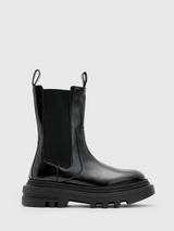 John Lewis Partners Faith Block Heeled Ankle Chelsea Boots Black Suede