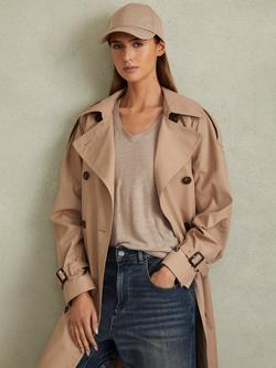 Reiss Nicole Embroidered R Baseball Cap - view 2, Taupe