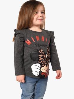 Brand Thread Kids' Disney Minnie Mouse Top, Grey - view 2, Grey