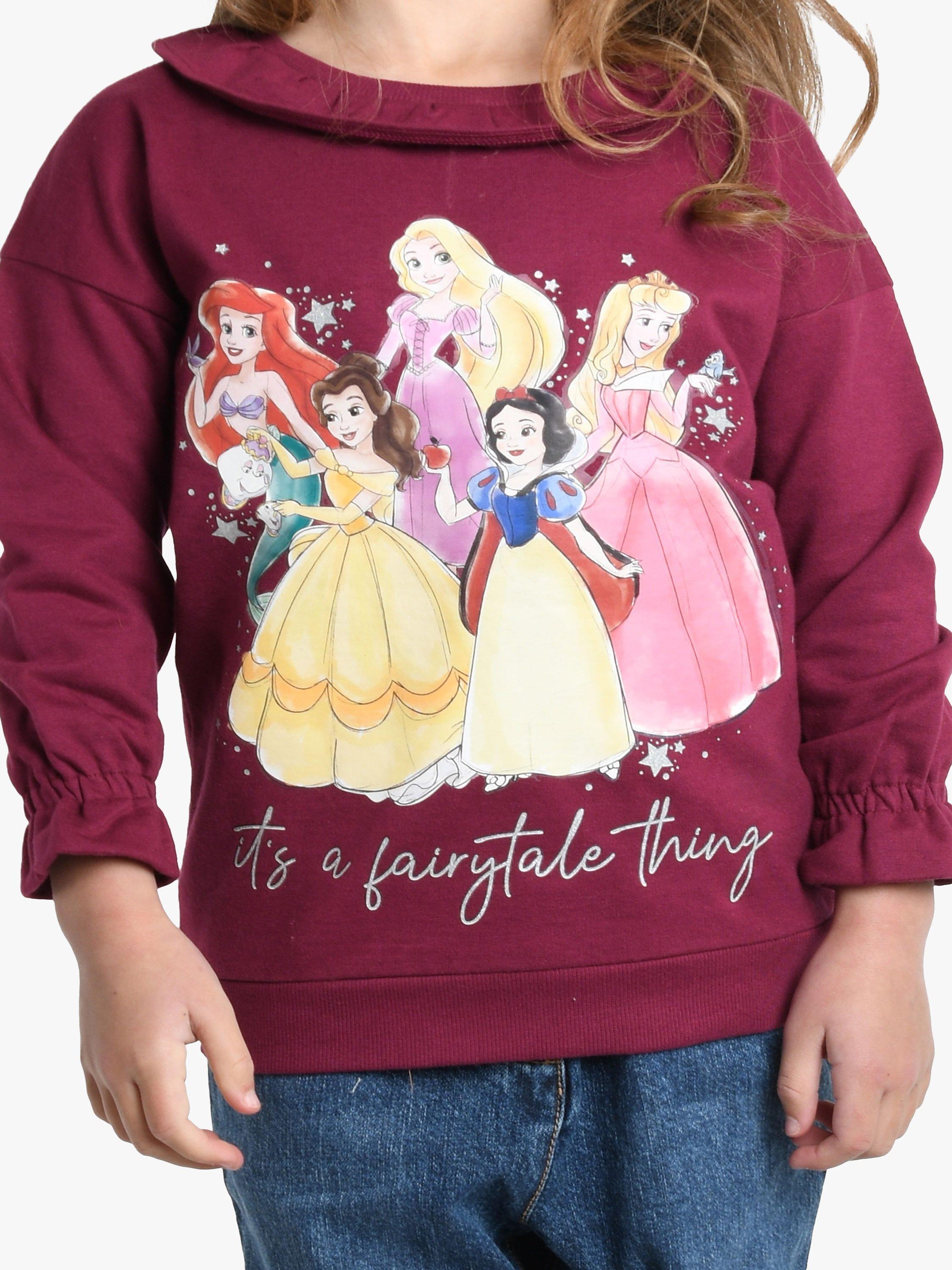 Product image 3 of 3, which shows Brand Threads Kids' Disney Princess Top, Red, 4-5 years