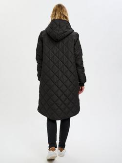 KAFFE Tilla Diamond Quilted Coat - view 2, Deep Black