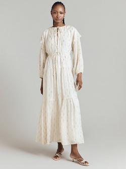 Ghost Camille Metallic Jacquard Maxi Dress - view 2, Ivory