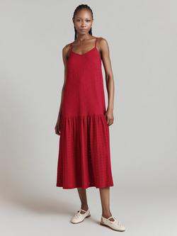 Ghost Kaylee Embroidered Midi Dress, Red - view 2, Red