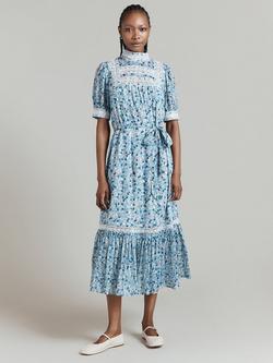Ghost Josephine Floral Dress, Blue/Multi - view 2, Blue/Multi