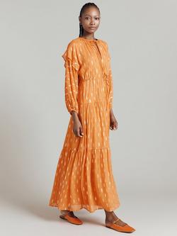 Ghost Camille Metallic Jacquard Maxi Dress - view 2, Orange