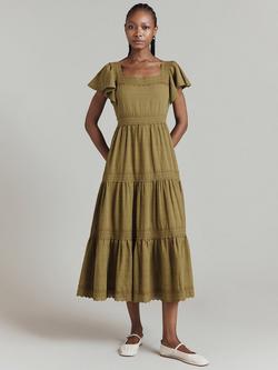 Ghost Renee Tiered Dress - view 2, Olive