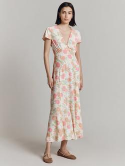 Ghost Marie Midi Tea Dress, Cream/Multi - view 2, Cream/Multi