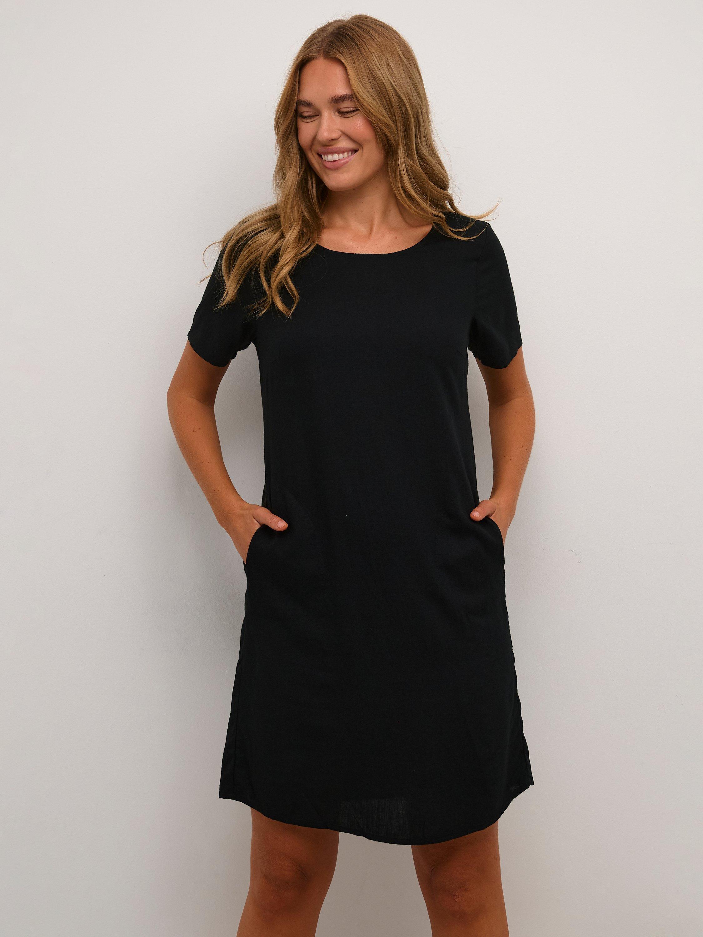 KAFFE Millia Linen Dress Deep Black