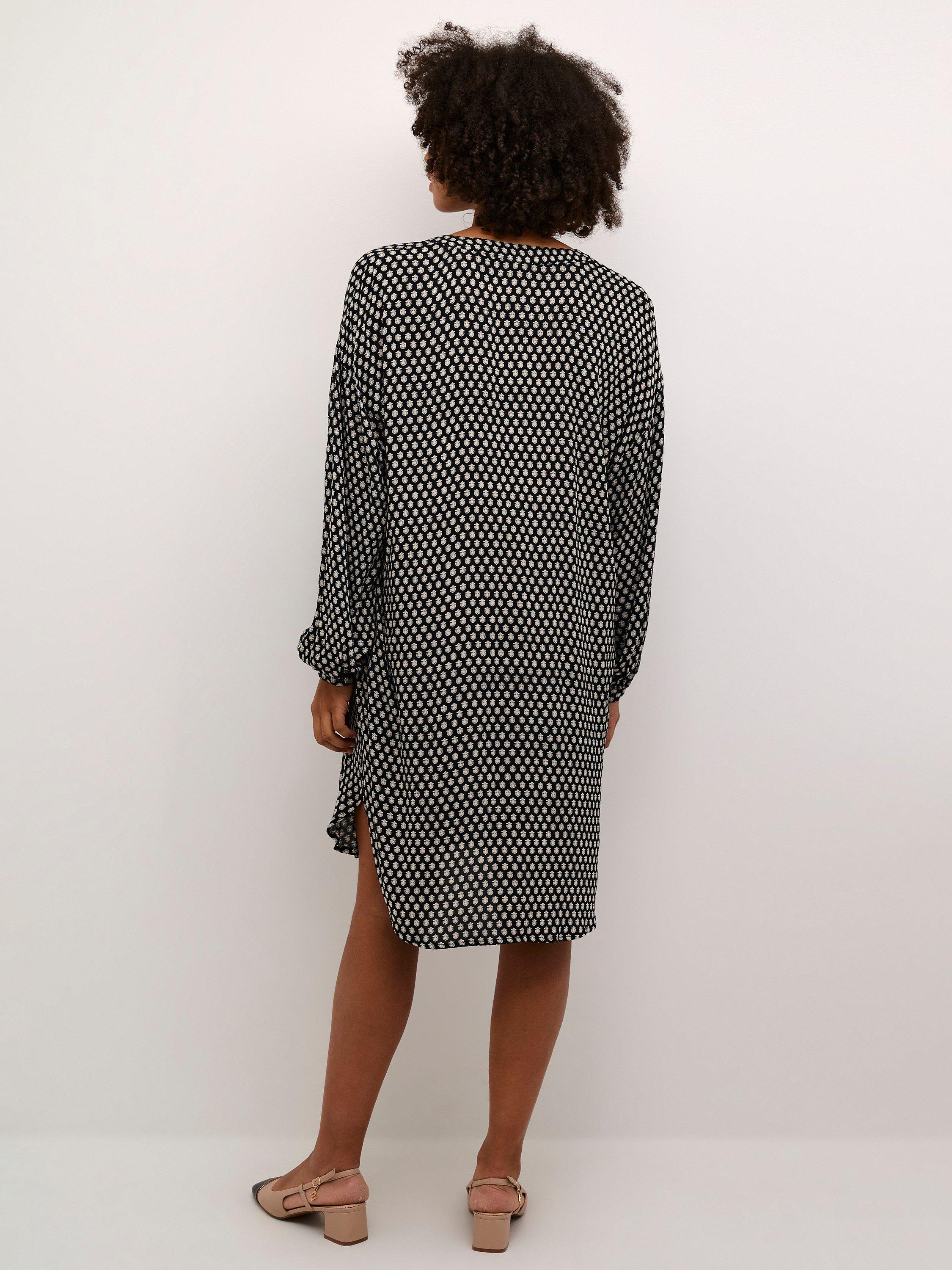 Product image 2 of 6, which shows KAFFE Amber Dress, Black/Turtledove, 8