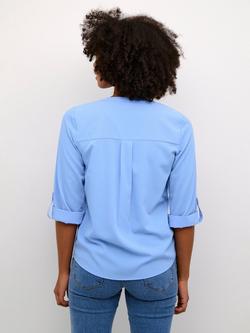 KAFFE Mia V-Neck Top - view 2, Vista Blue