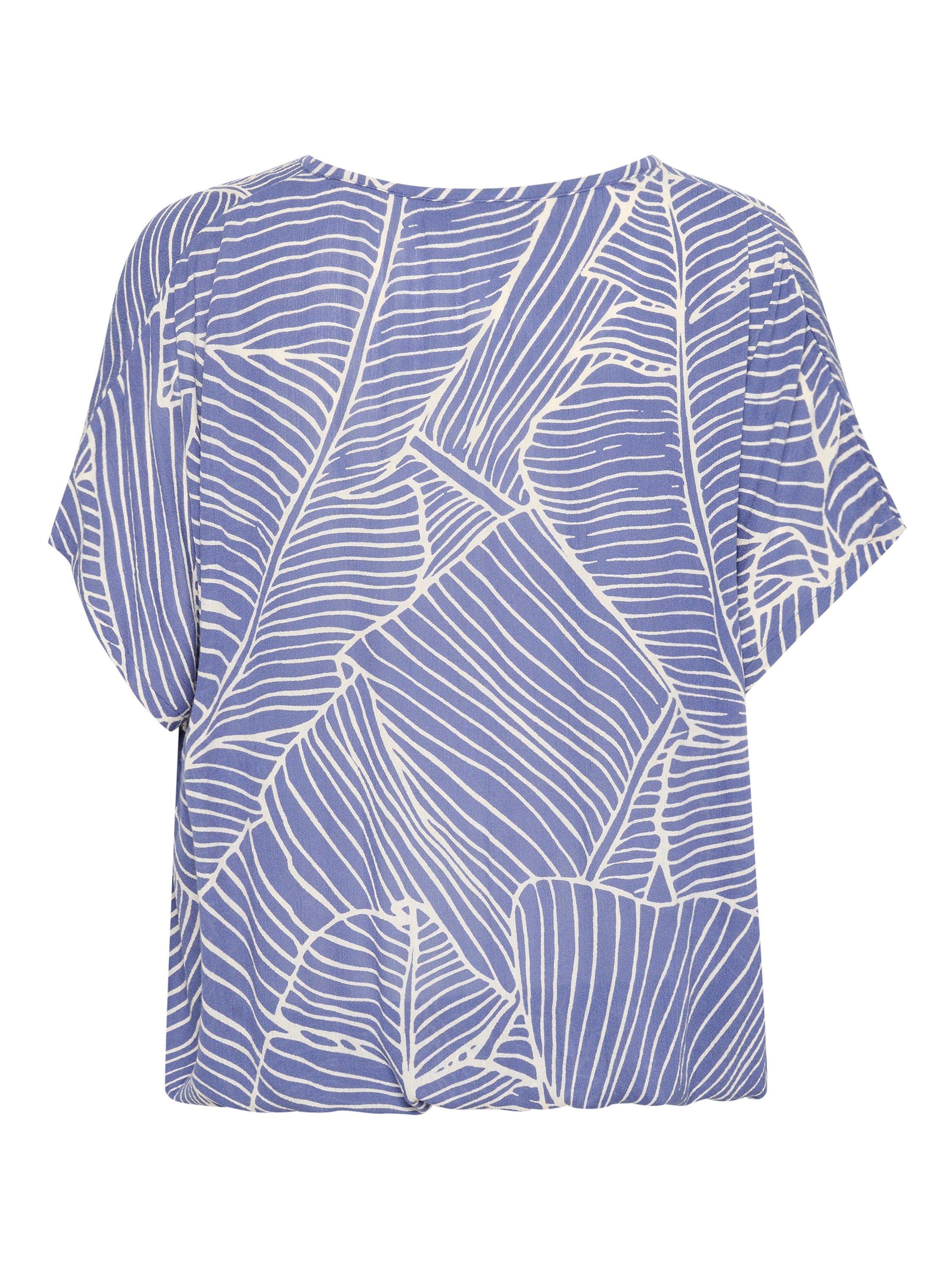 Product image 5 of 5, which shows KAFFE Amber Leaf Print Top, Indigo/Turtledove, 8