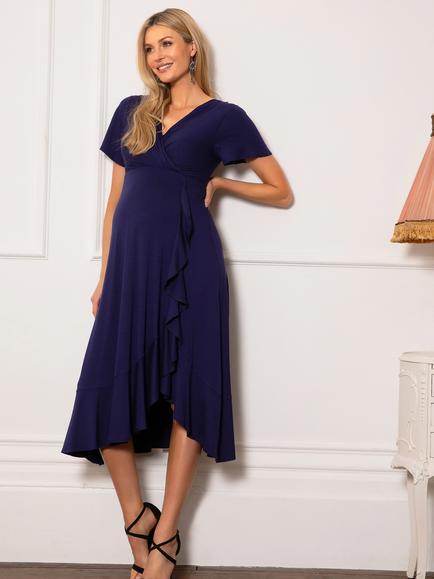 Tiffany Rose Waterfall Maternity Dress - view 2, Eclipse Blue