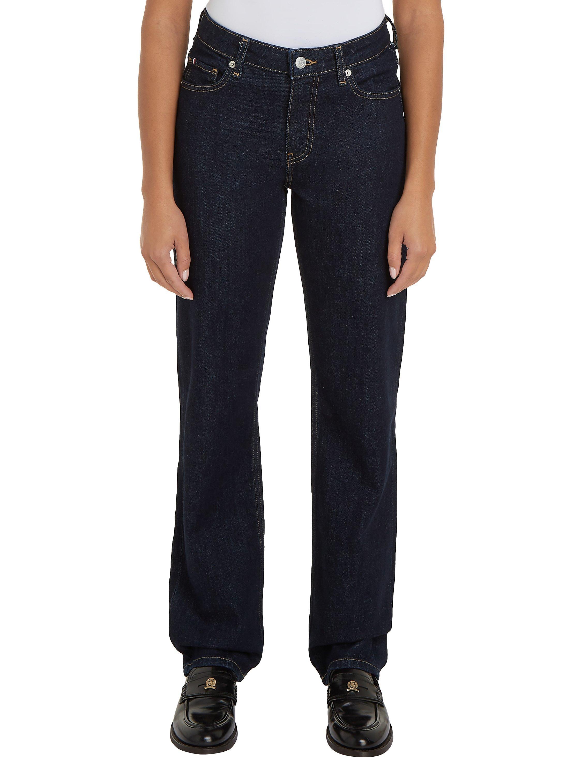 Product image 1 of 5, which shows Tommy Hilfiger Classic Straight Cut Jeans, Dark Blue, W26/L28