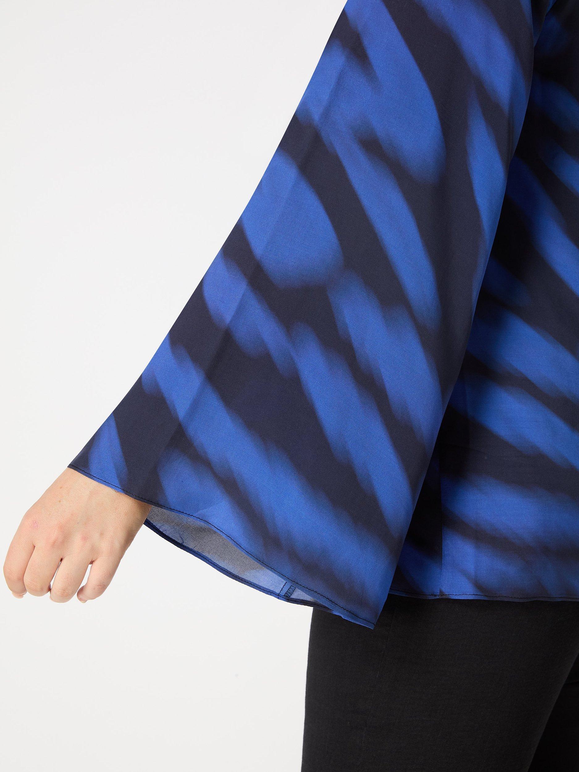 Product image 3 of 4, which shows Live Unlimited Curve Abstract Print Blouse, Black/Blue, 16