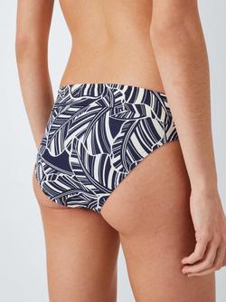 John Lewis Bali Palm Slim Fold Down Bikini Bottoms, Navy - view 2, Navy