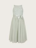 Monsoon Kids' Embroidered Lace & Sequin Dress, Sage