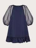 Monsoon Kids' Balloon Sleeve A-Line Dress, Navy