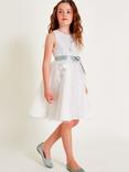 Monsoon Kids' Molly Scuba Occasion Dress, Ivory