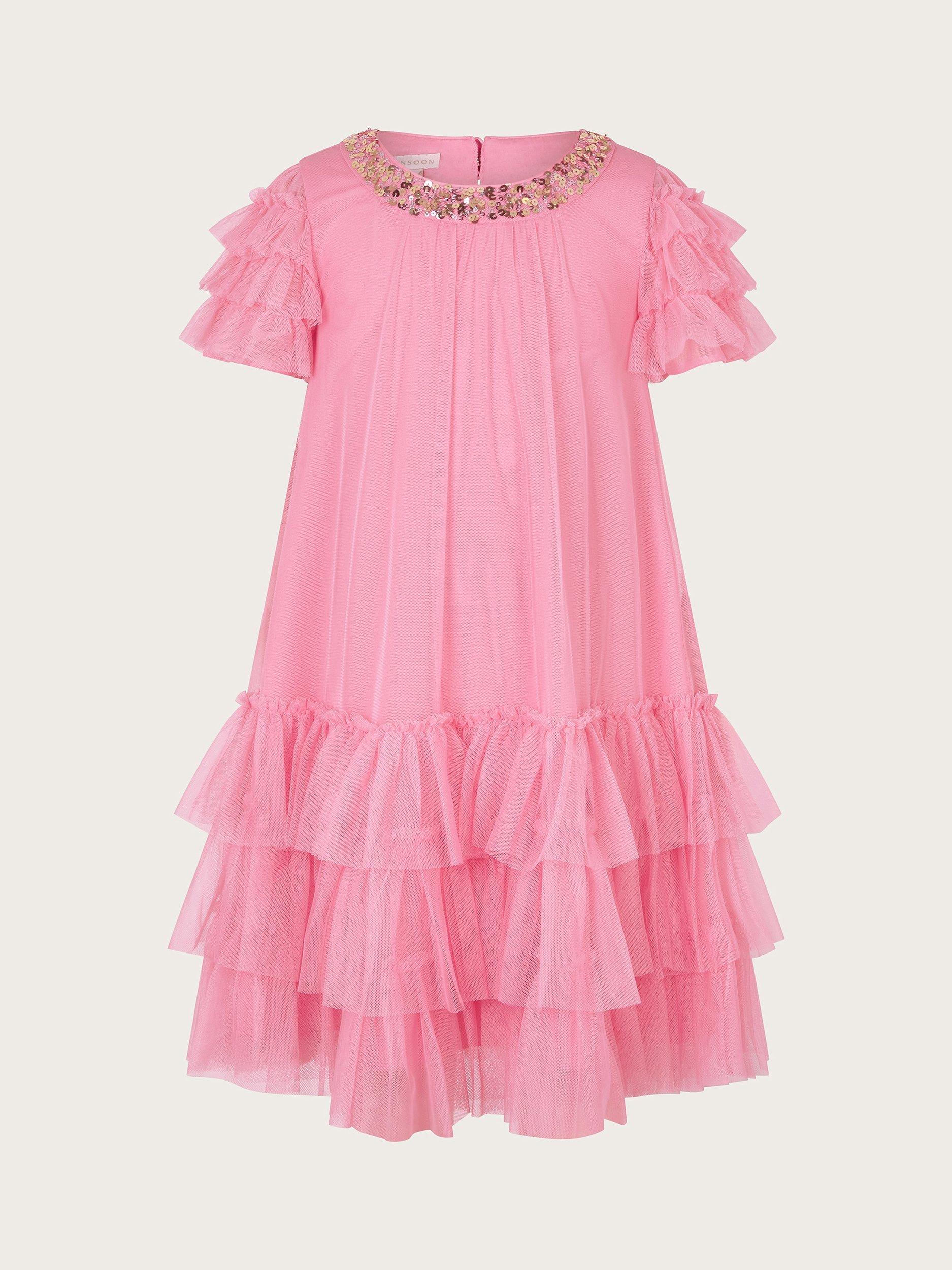 Monsson Kid's Alexandra Ruffle Party Dress, Pink
