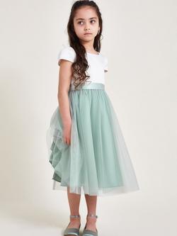 Monsoon Kids' Tulle Bridesmaid Dress, Sage, Sage