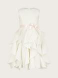 Monsoon Kids' Cancan Ruffle Scuba Dress, Ivory