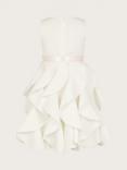 Monsoon Kids' Cancan Ruffle Scuba Dress, Ivory