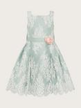 Monsoon Kids' Valeria Lace Sleeveless Dress, Sage