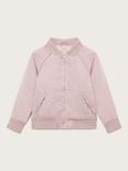 Monsoon Kids' Hammered Satin Bomber Jacket, Pale Pink