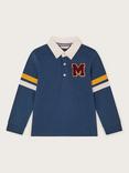 Monsoon Kids' Cotton Long Sleeve Rugby Shirt, Navy