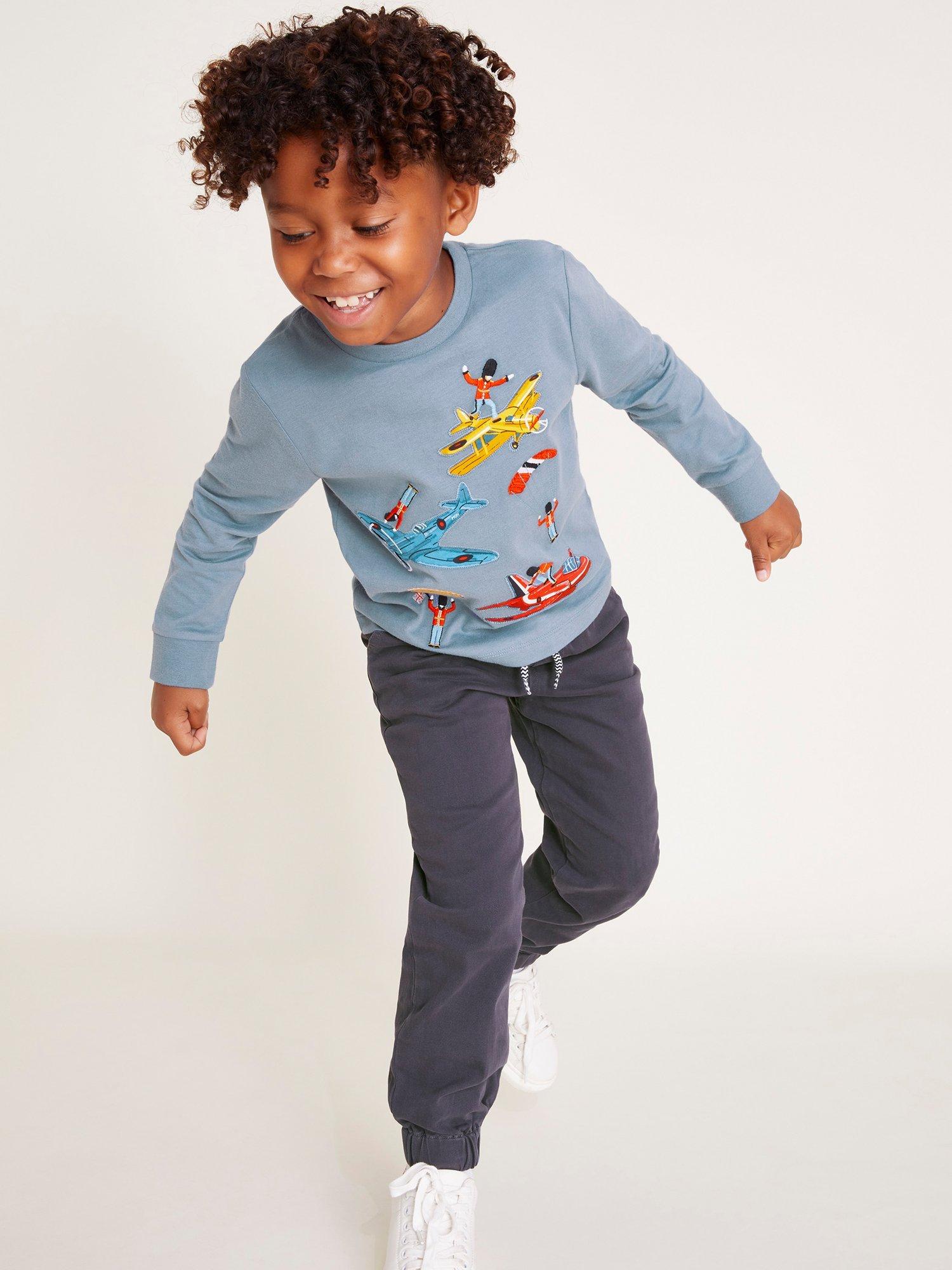 Monsoon Kids' Pull On Cuffed Trousers, Navy