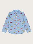 Monsoon Kids' Plane Print Shirt, Blue/Multi