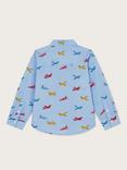 Monsoon Kids' Plane Print Shirt, Blue/Multi