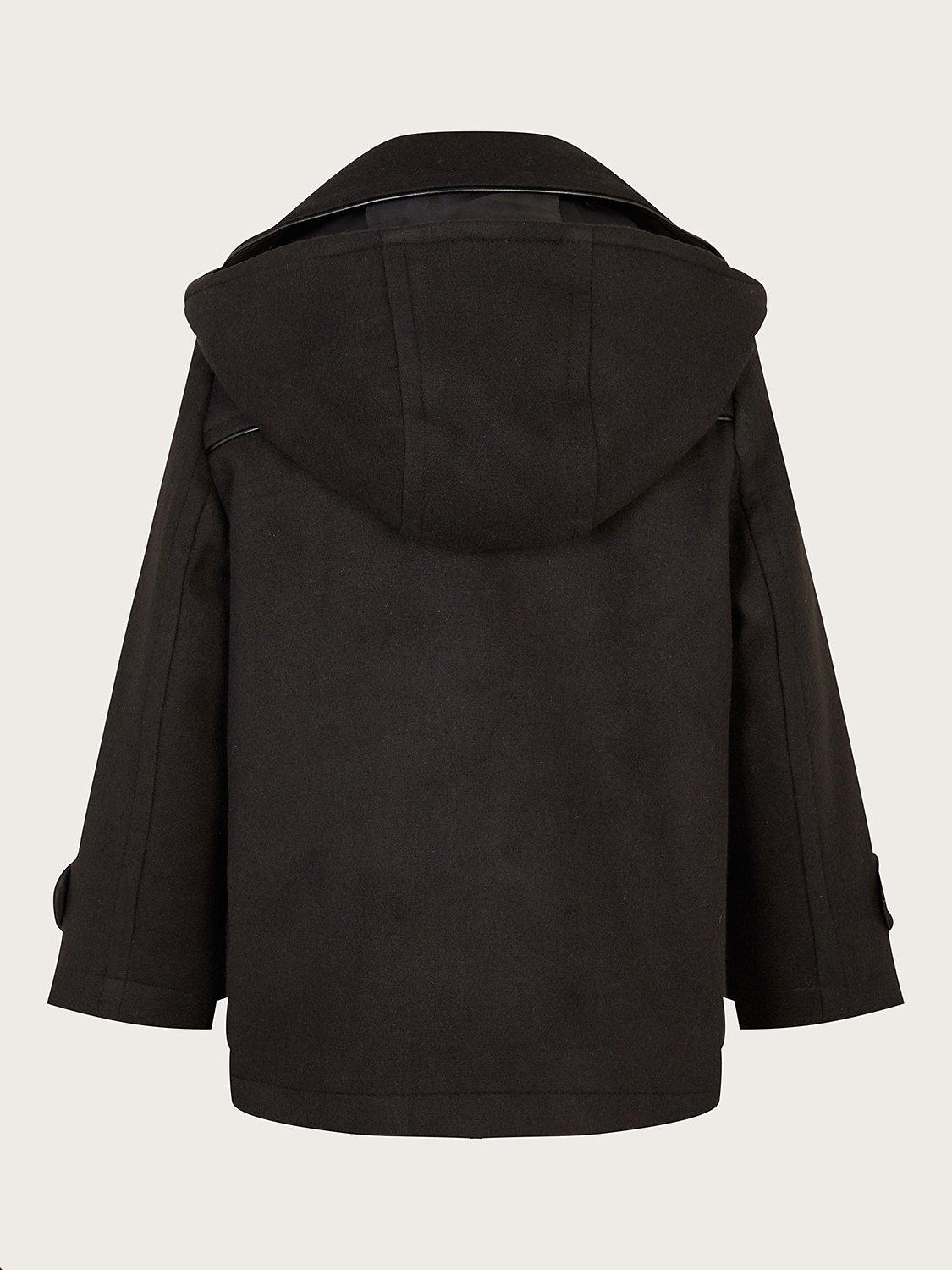Monsoon Kids Hooded Pea Coat Black