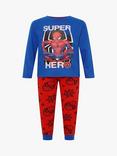 Brand Threads Kids' Cotton Spiderman Pyjama Set, Red