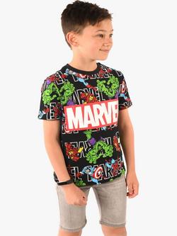 Brand Thread Kids' Marvel Organic Cotton T-Shirt, Black, Black