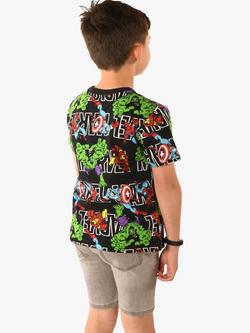 Brand Thread Kids' Marvel Organic Cotton T-Shirt, Black - view 2, Black