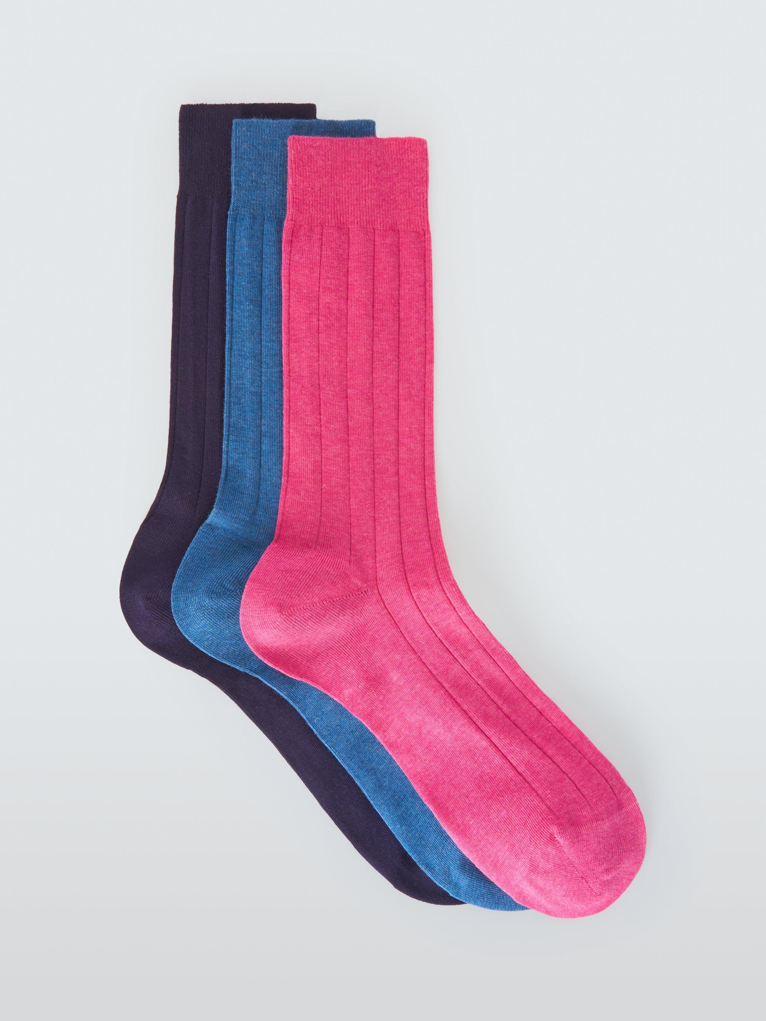 John Lewis Made in Italy Cotton Socks, Pack of 3, Multi