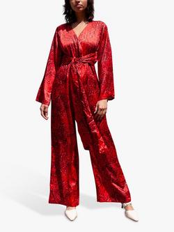 Raishma Blake Abstract Jumpsuit, Burgundy, Burgundy