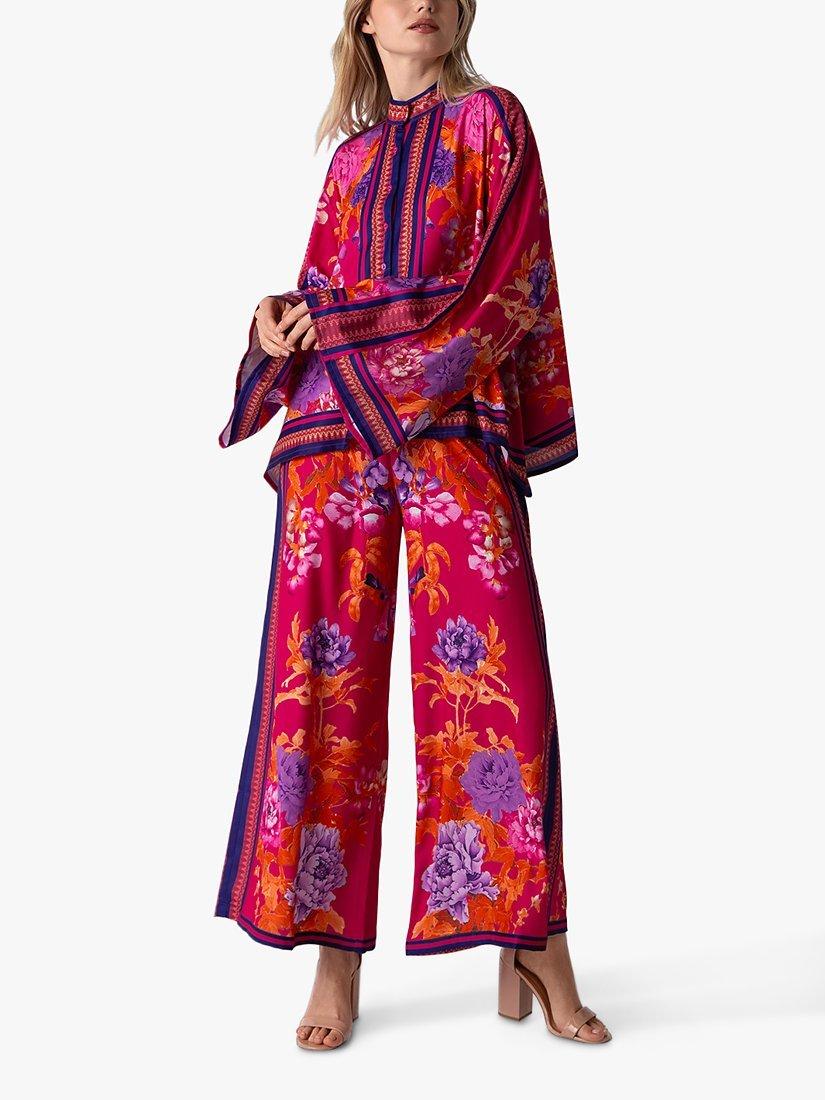 Product image 1 of 3, which shows Raishma Alina Floral Top, Magenta, 8
