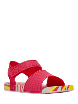 FitFlop Kids' iQushion Swirly Sandals, Raspberry/Multi - view 2, Raspberry/Multi