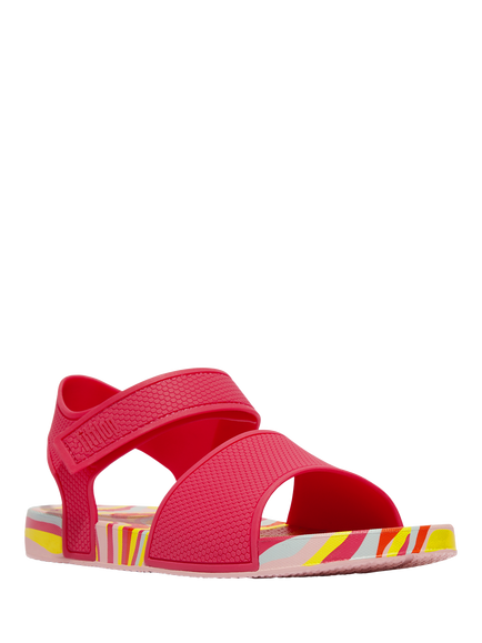 FitFlop Kids' iQushion Swirly Sandals, Raspberry/Multi - view 2, Raspberry/Multi
