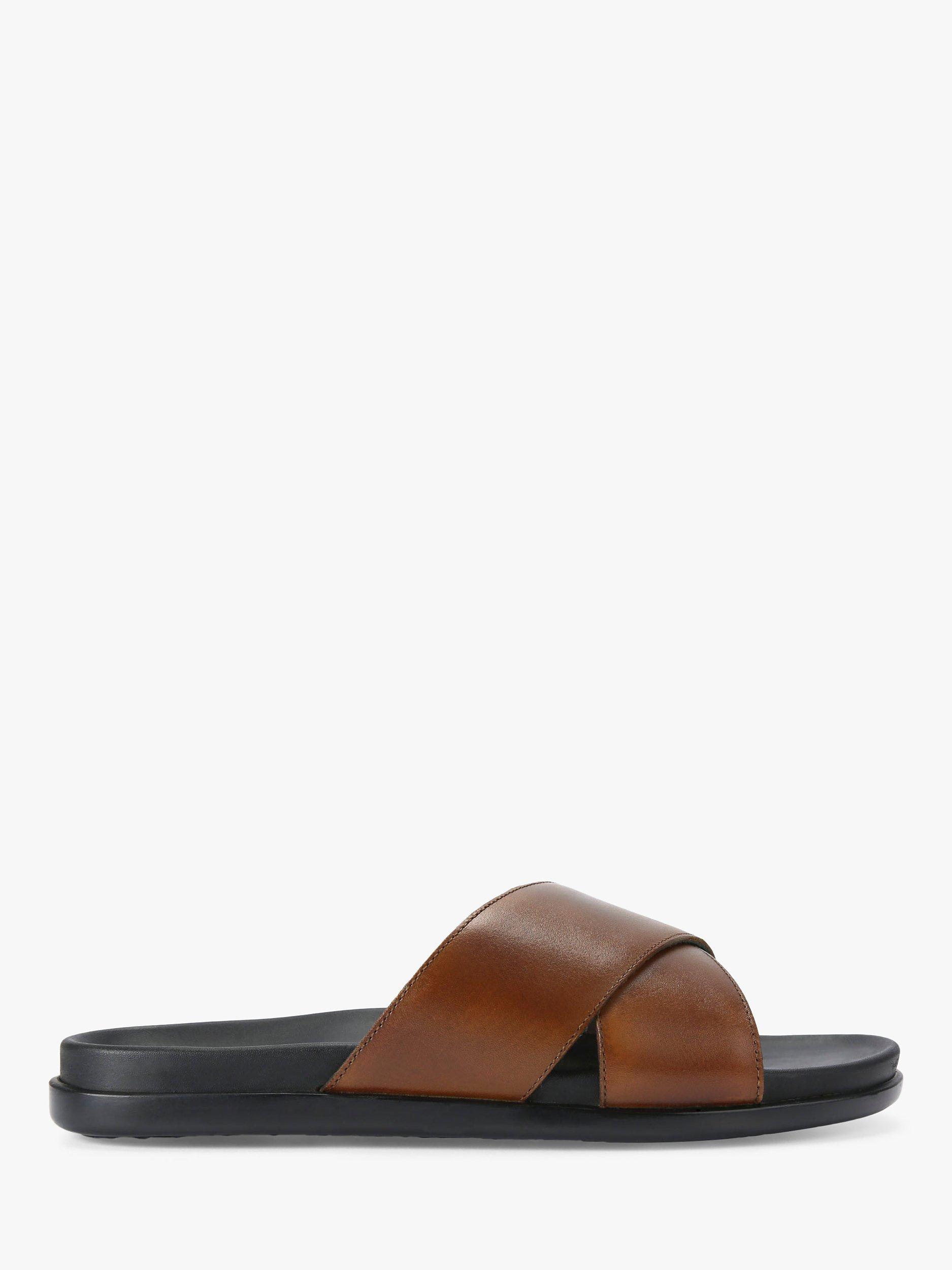 Product image 1 of 4, which shows KG Kurt Geiger Rome Leather Sliders, Tan, 6
