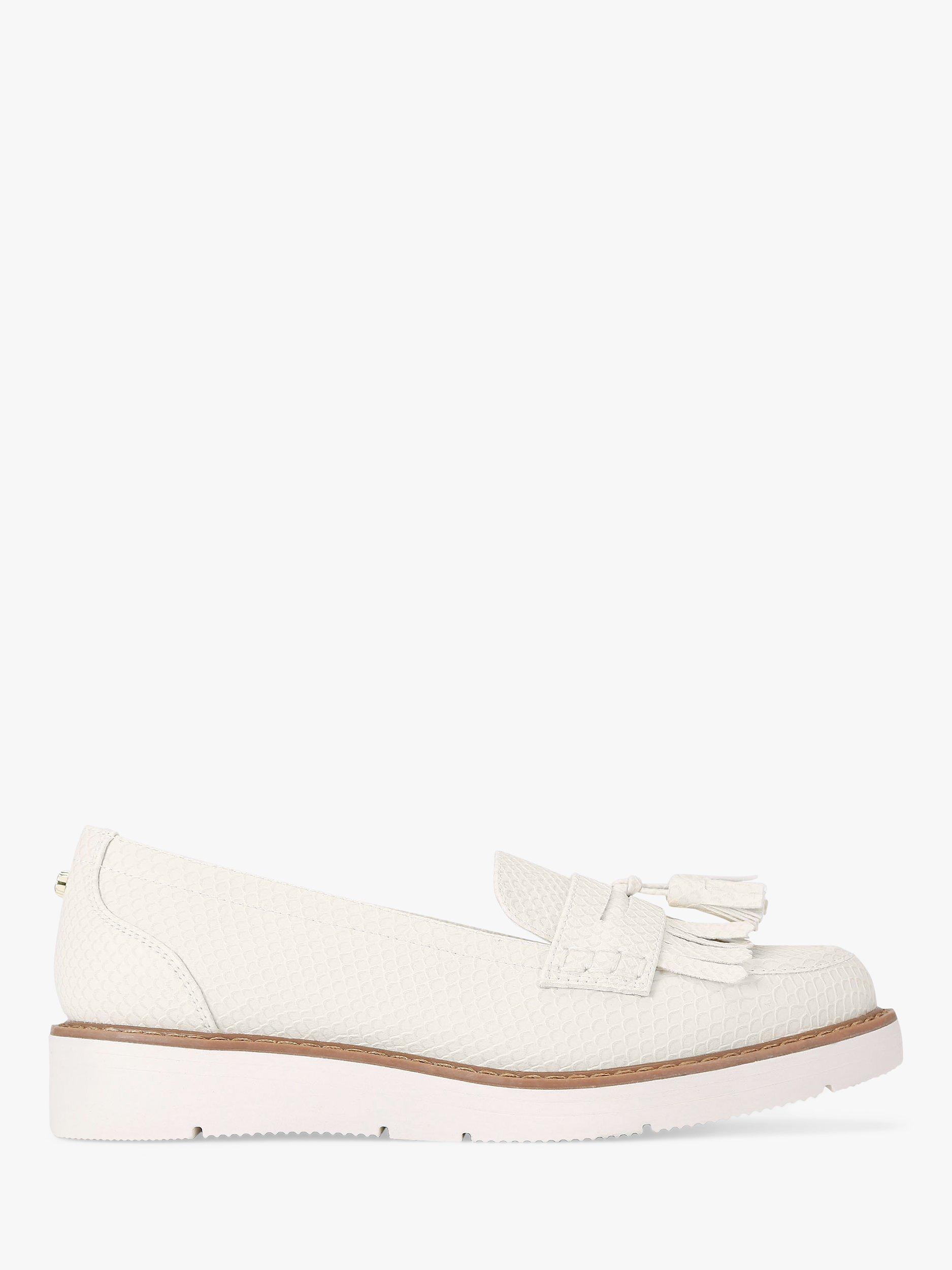 Carvela Sky Tassel Slip On Loafers, Natural Putty