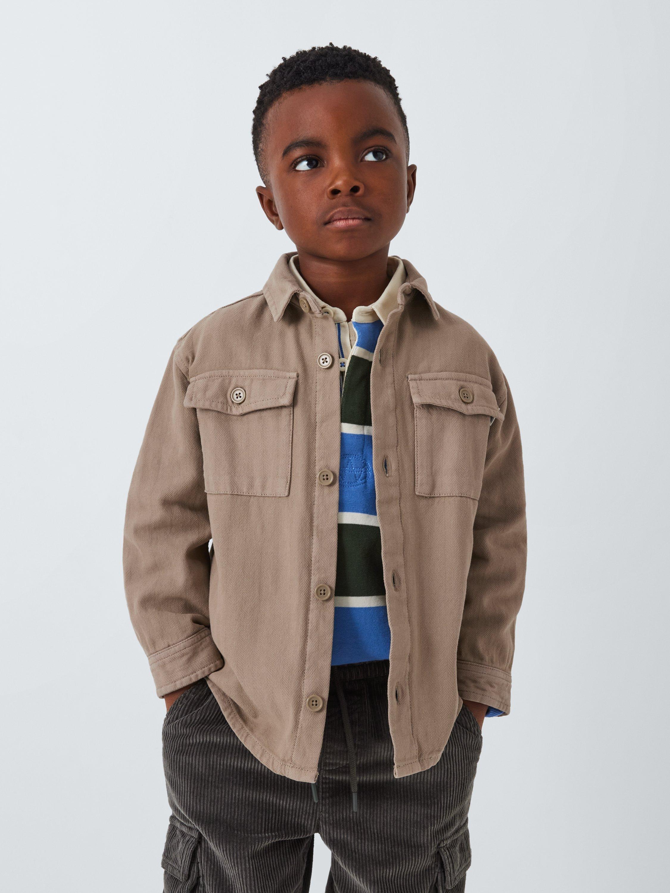 John Lewis Kids' Cotton Overshirt, Cream